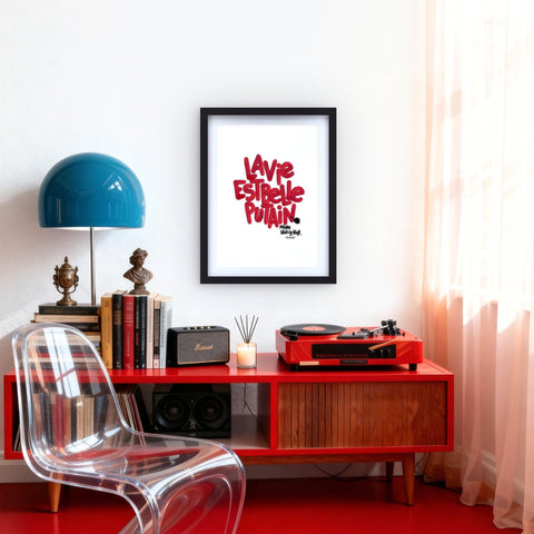 La vie en rose 4 I Œuvre originale encadrée de L’oiseau noir 30x42