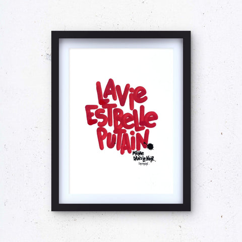 La vie en rose 4 I Œuvre originale encadrée de L’oiseau noir 30x42