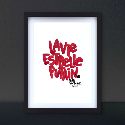 La vie en rose 4 I Œuvre originale encadrée de L’oiseau noir 30x42