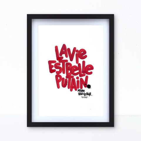 La vie en rose 4 I Œuvre originale encadrée de L’oiseau noir 30x42