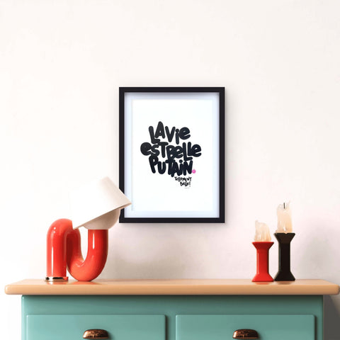 La vie en rose 5 I Œuvre originale encadrée de L’oiseau noir 30x42