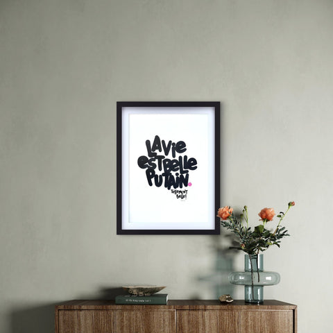 La vie en rose 5 I Œuvre originale encadrée de L’oiseau noir 30x42