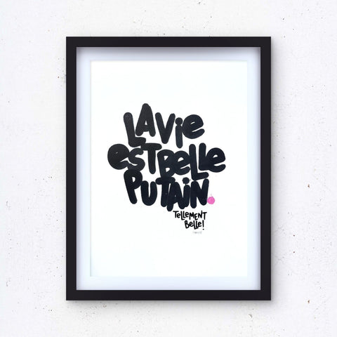 La vie en rose 5 I Œuvre originale encadrée de L’oiseau noir 30x42