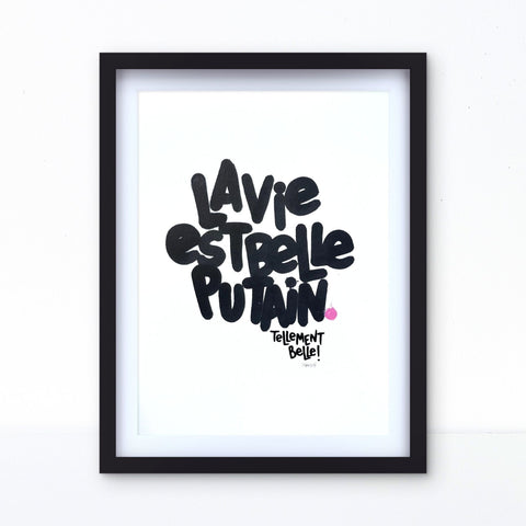 La vie en rose 5 I Œuvre originale encadrée de L’oiseau noir 30x42