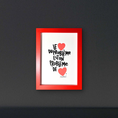 Le cœur du problème I Œuvre originale encadrée de L’oiseau noir I 18x13