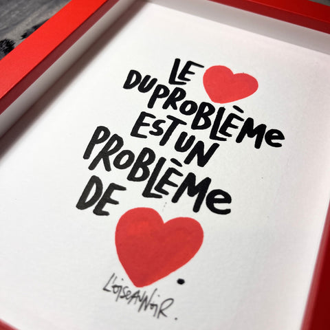 Le cœur du problème I Œuvre originale encadrée de L’oiseau noir I 18x13