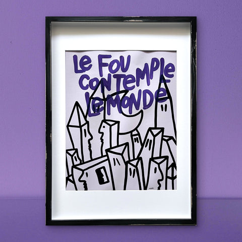 Le fou I Œuvre originale encadrée de L’oiseau noir 72x52