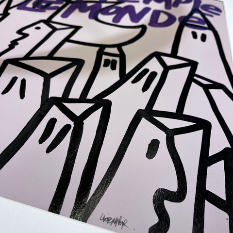 Le fou I Œuvre originale encadrée de L’oiseau noir 72x52