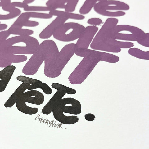 Les étoiles dans ma tête I Œuvre originale de L’oiseau noir 30x42