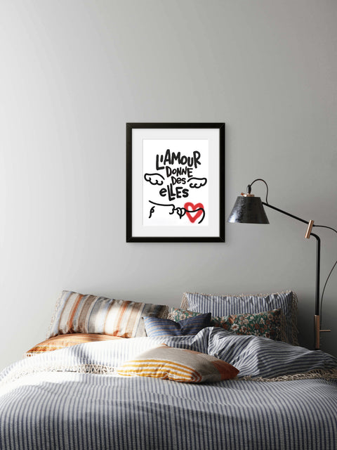 Affiche "L'amour donne des Elles" 50 exemplaires numérotées et signées 30x40