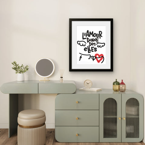 Affiche "L'amour donne des Elles" 50 exemplaires numérotées et signées 30x40