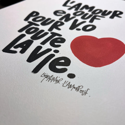 L'amour ouf I Œuvre originale encadrée de L’oiseau noir 30x42