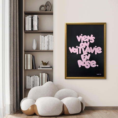 Affiche Sérigraphie "La vie en rose" 100 exemplaires numérotées et signées 50x70