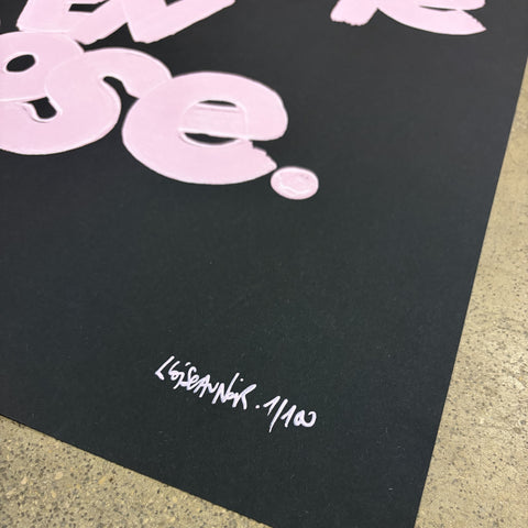Affiche Sérigraphie "La vie en rose" 100 exemplaires numérotées et signées 50x70