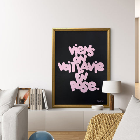 Affiche Sérigraphie "La vie en rose" 100 exemplaires numérotées et signées 50x70