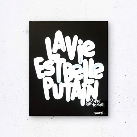 Même dans le noir I Œuvre originale sur toile de L’oiseau noir 28x35