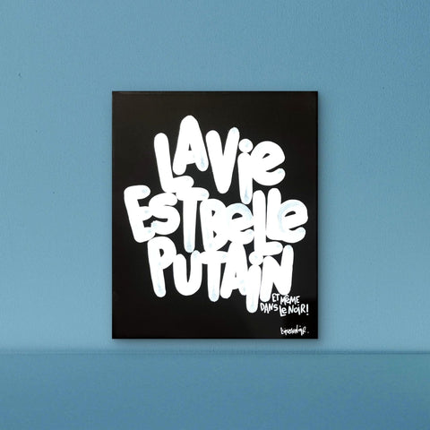 Même dans le noir I Œuvre originale sur toile de L’oiseau noir 28x35