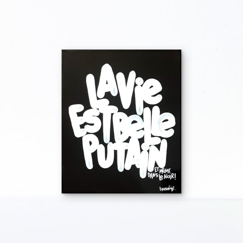 Même dans le noir I Œuvre originale sur toile de L’oiseau noir 28x35