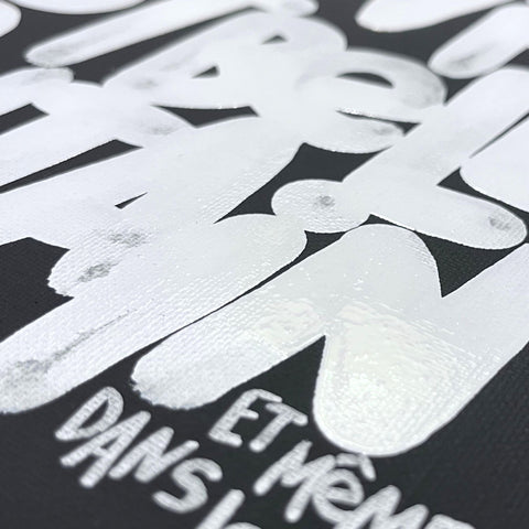 Même dans le noir I Œuvre originale sur toile de L’oiseau noir 28x35