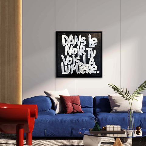 NOIR I Œuvre originale sur toile et caisse américaine de L’oiseau noir 60x60