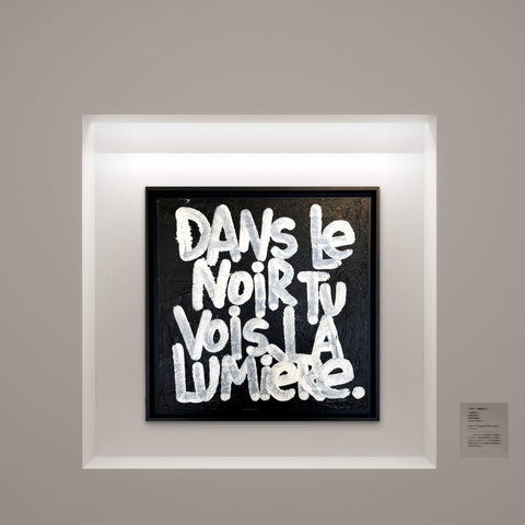 NOIR I Œuvre originale sur toile et caisse américaine de L’oiseau noir 60x60