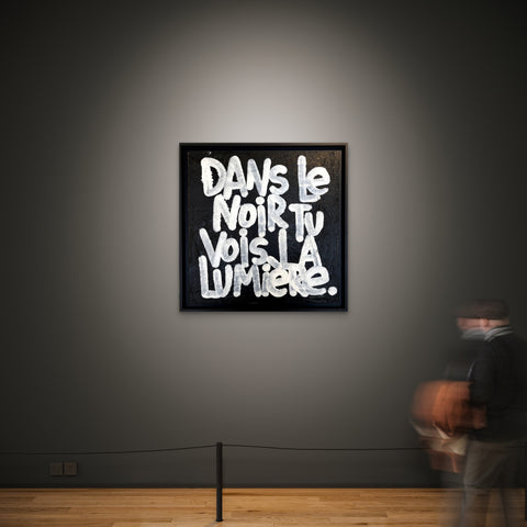 NOIR I Œuvre originale sur toile et caisse américaine de L’oiseau noir 60x60