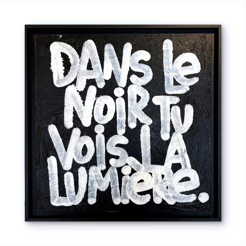 NOIR I Œuvre originale sur toile et caisse américaine de L’oiseau noir 60x60