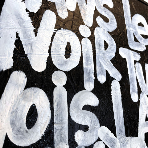 NOIR I Œuvre originale sur toile et caisse américaine de L’oiseau noir 60x60