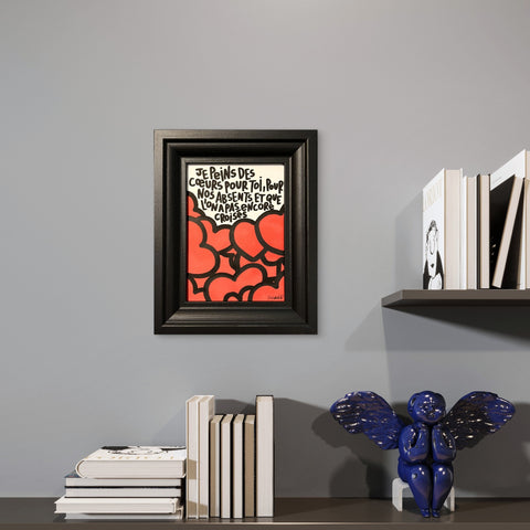 Nos absents I Œuvre originale encadrée de L’oiseau noir I 18x13