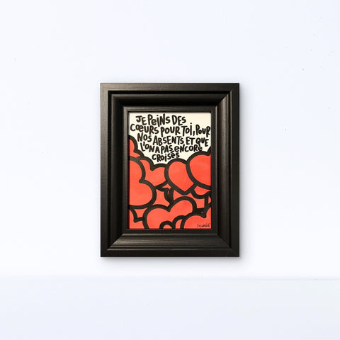 Nos absents I Œuvre originale encadrée de L’oiseau noir I 18x13