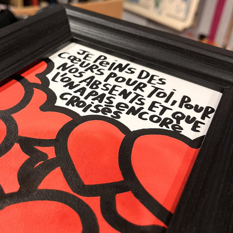 Nos absents I Œuvre originale encadrée de L’oiseau noir I 18x13