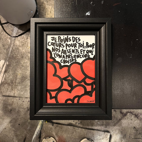 Nos absents I Œuvre originale encadrée de L’oiseau noir I 18x13