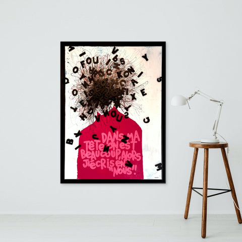 Nous I Œuvre originale sur toile et caisse américaine de L’oiseau noir 100x70