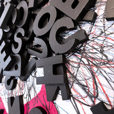 Nous I Œuvre originale sur toile et caisse américaine de L’oiseau noir 100x70