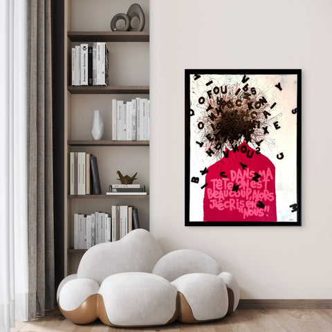 Nous I Œuvre originale sur toile et caisse américaine de L’oiseau noir 100x70