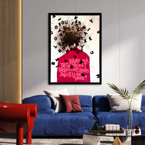 Nous I Œuvre originale sur toile et caisse américaine de L’oiseau noir 100x70