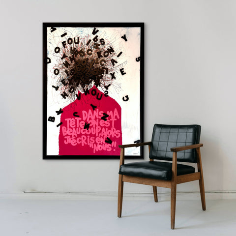 Nous I Œuvre originale sur toile et caisse américaine de L’oiseau noir 100x70