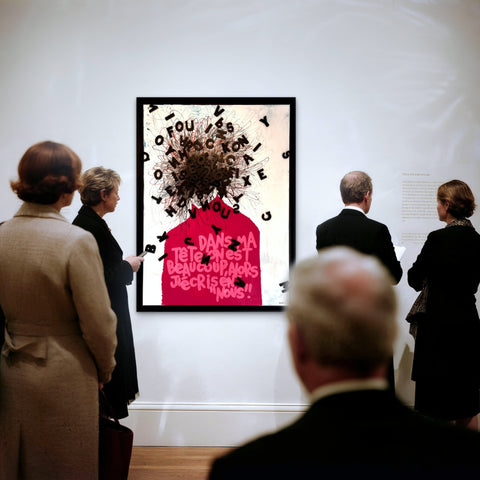 Nous I Œuvre originale sur toile et caisse américaine de L’oiseau noir 100x70