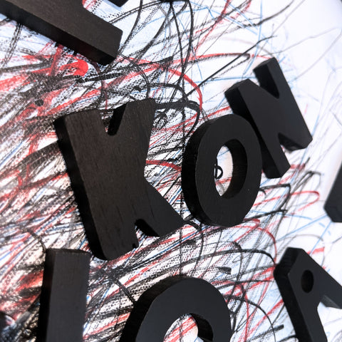 Nous I Œuvre originale sur toile et caisse américaine de L’oiseau noir 100x70