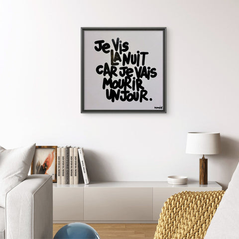 Nuit I Œuvre originale sur toile de L’oiseau noir 40x40