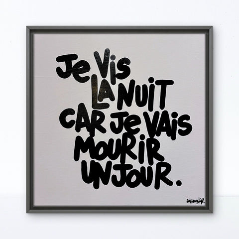 Nuit I Œuvre originale sur toile de L’oiseau noir 40x40