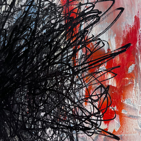 On est beaucoup I Œuvre originale encadrée de L’oiseau noir 30x42