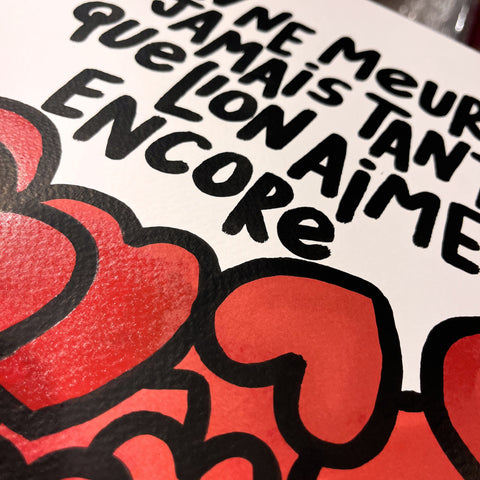 On ne meurt jamais I Œuvre originale encadrée de L’oiseau noir 30x42