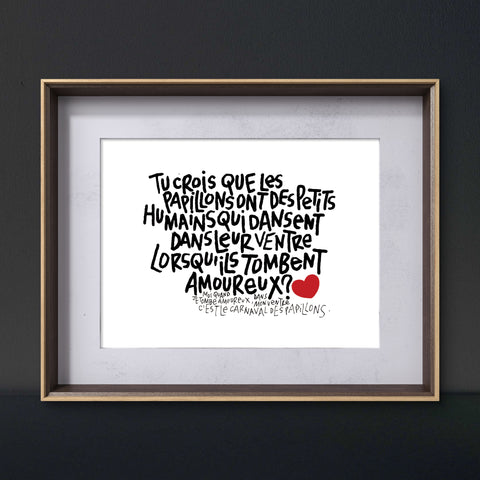 Affiche reproduction "Papillons" 50 exemplaires numérotés et signés 30x40