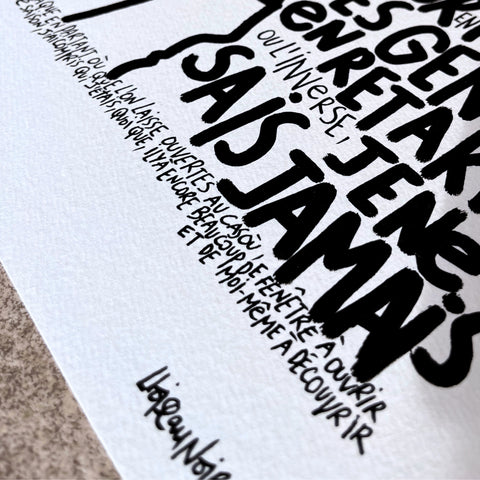 Par le fenêtre I Œuvre originale sur toile et caisse américaine de L’oiseau noir 65x50