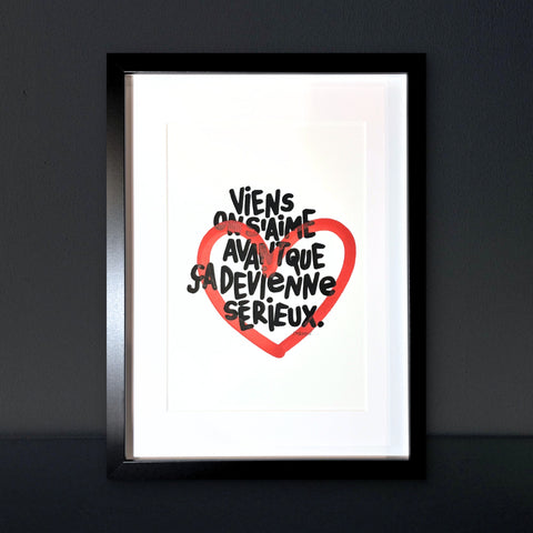 Pas sérieux I Œuvre originale encadrée de L’oiseau noir 21x30