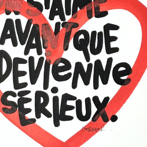 Pas sérieux I Œuvre originale encadrée de L’oiseau noir 21x30