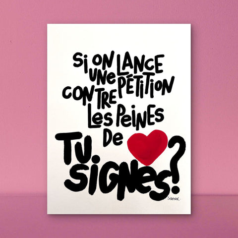 Pétition I Œuvre originale de L’oiseau noir 30x42