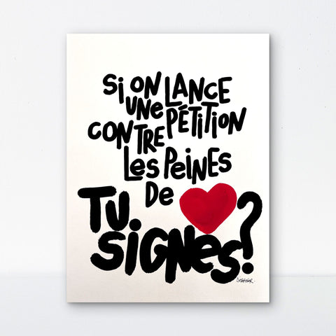 Pétition I Œuvre originale de L’oiseau noir 30x42