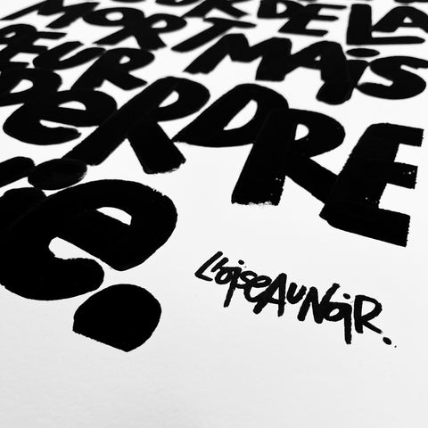 Peur de perdre la vie  I Œuvre originale de L’oiseau noir 56x76